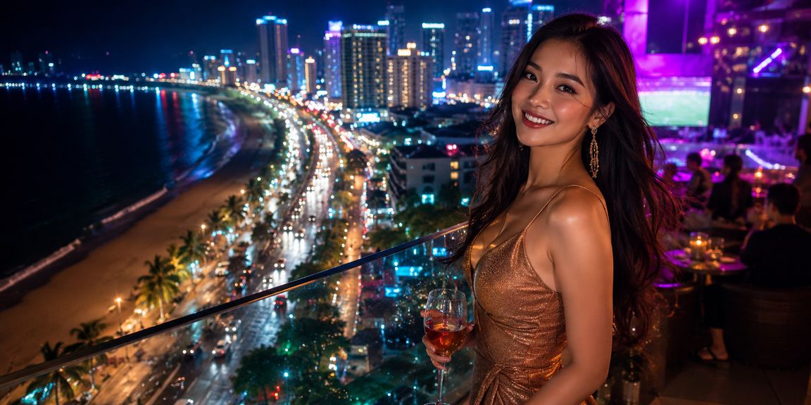 Không khí cá cược thể thao sôi động về đêm tại Nha Trang với ánh đèn neon rực rỡ